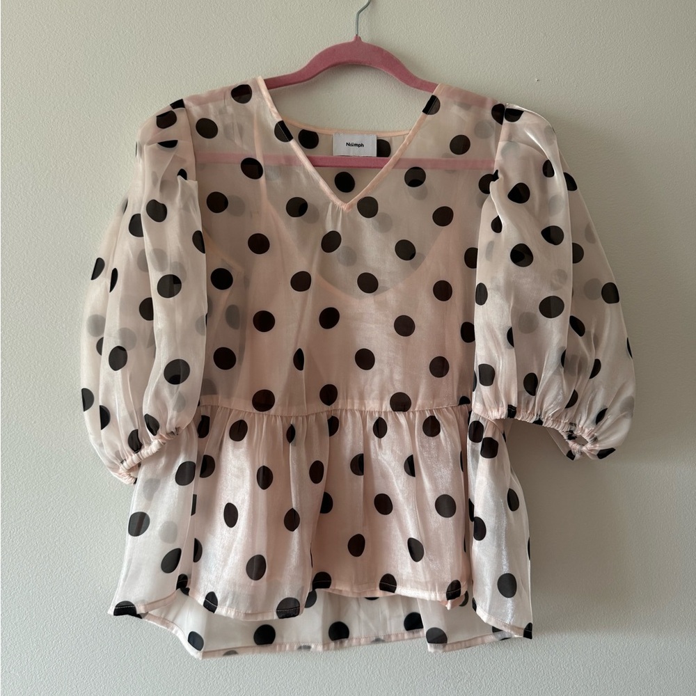 Polka Dot Peplum Top